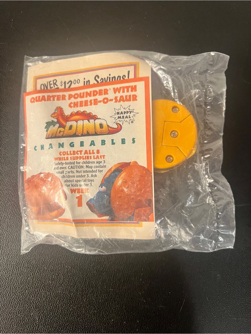 Vintage Mcdonalds 1990 Happy Meal toy Changeables mcdinos Quarter Pounder